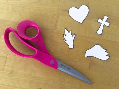 Cut out the various shapes with scissors.